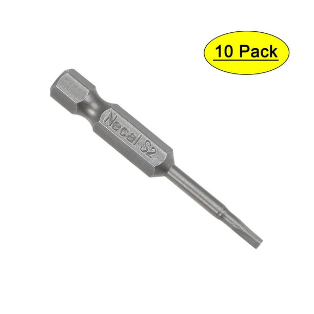 uxcell 10Pcs 1/4 inches Hex Shank 75mm Length Magnetic SL3 Slot Head Screwdriver Bits S2 Alloy Steel 